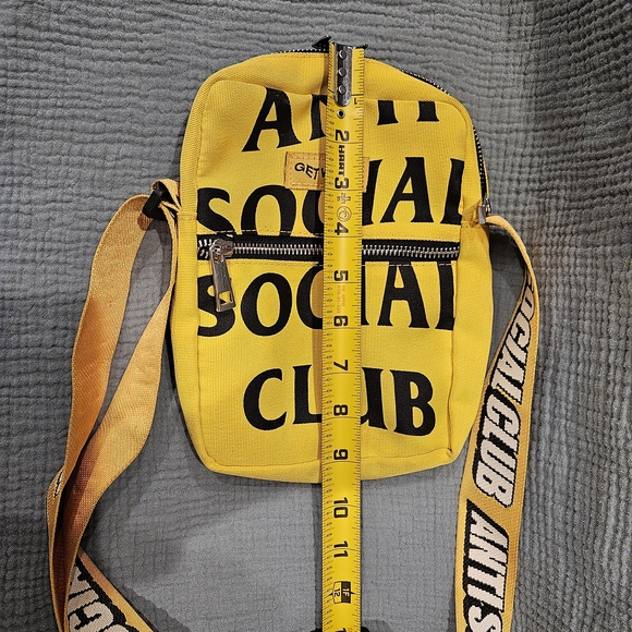 Anti Social Social Club Get Weird Yellow Crossbody Bag - Picture 8 of 8